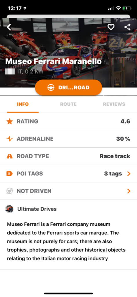 Ultimate Drives App - User Experience